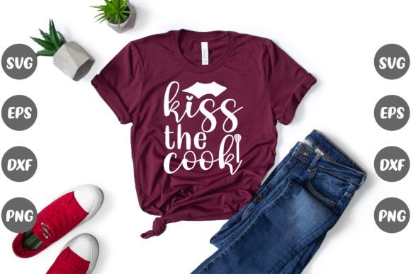 Kitchen Kiss the Cook Graphics for T-Shirt Designs